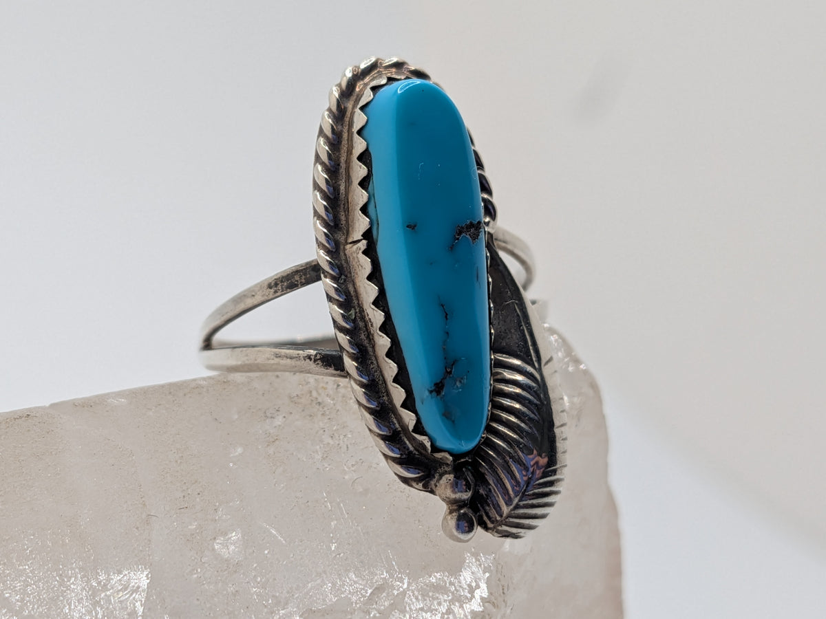 Sterling Silver Long Turquoise Ring $150 Her Jeweler