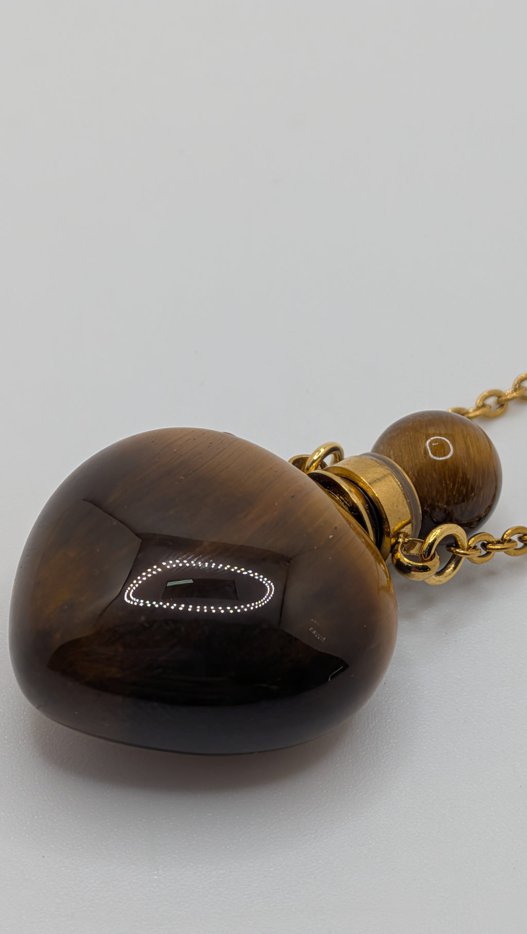 Kulli Tigers Eye Heart Perfume Necklace