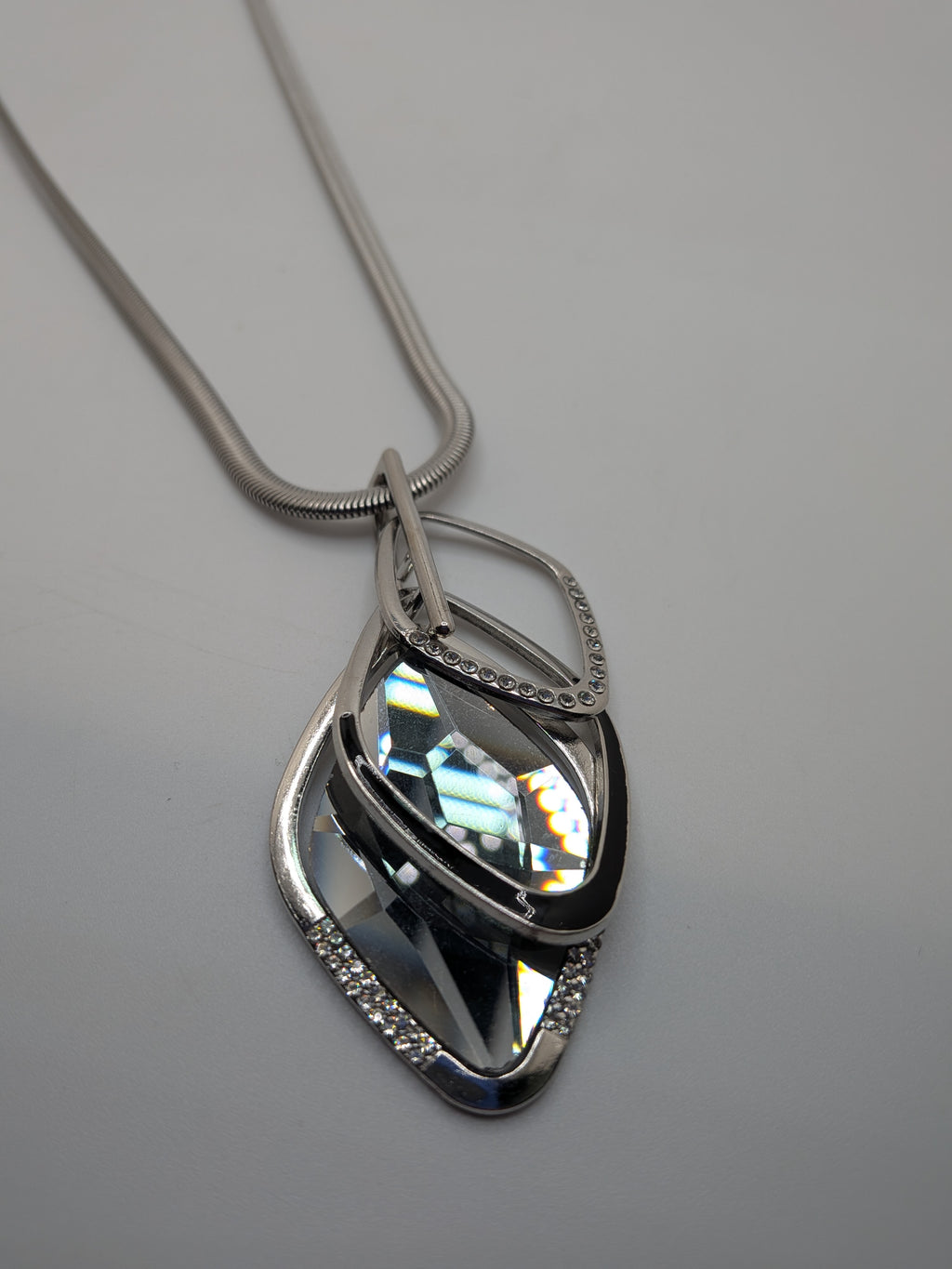Rhinestones and Silver/ Alloy necklace $55