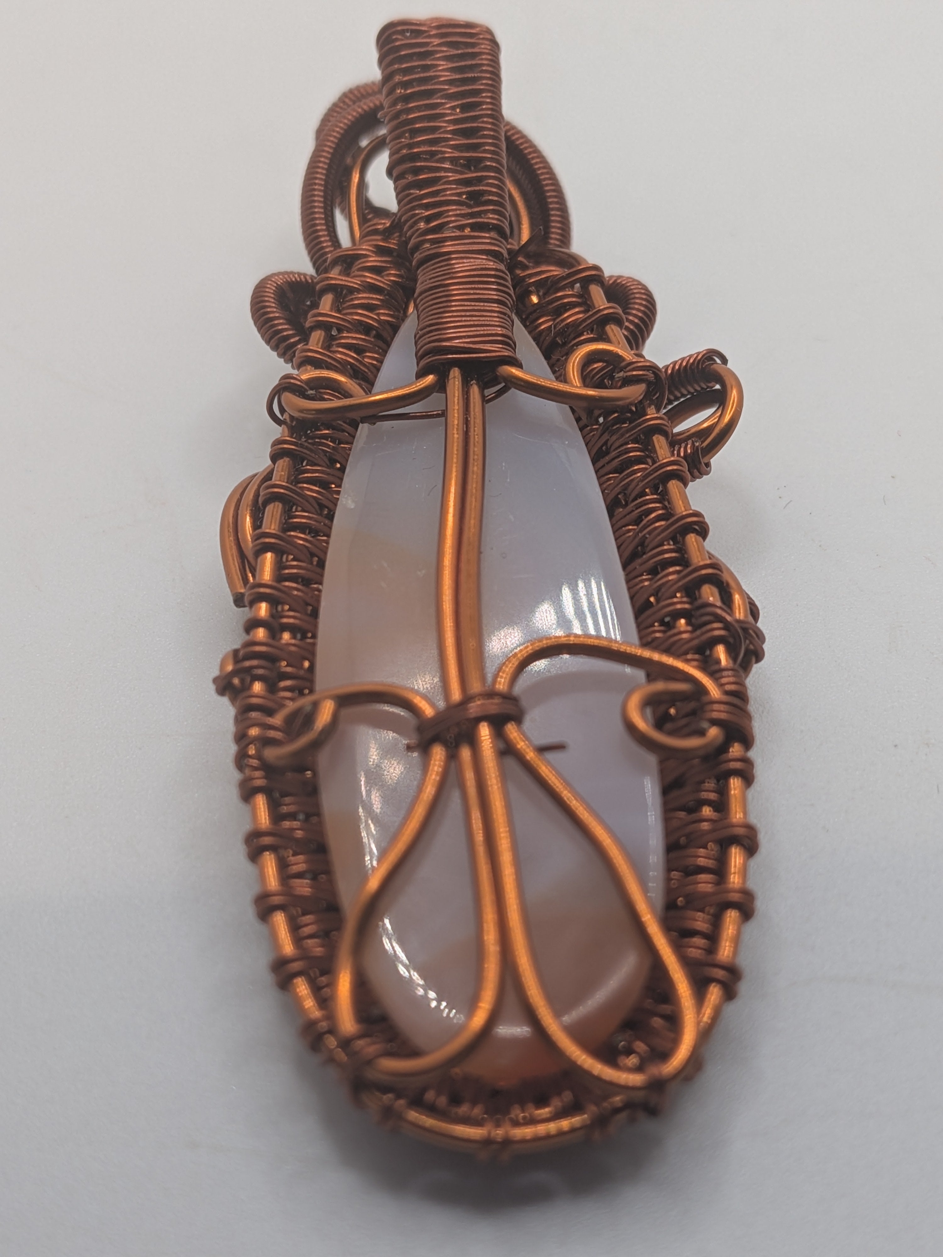 Wusah Designs Natural Agate Pendant in Pure Copper $95