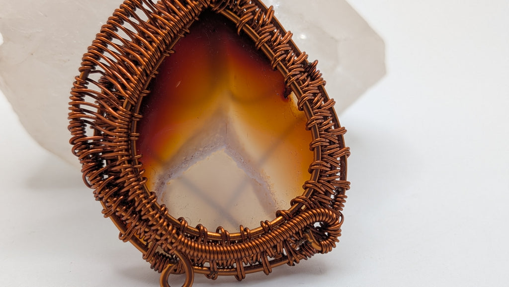 Howl inspired Pear Shaped Carnelian Copper Pendant by Wu-Sah Designs