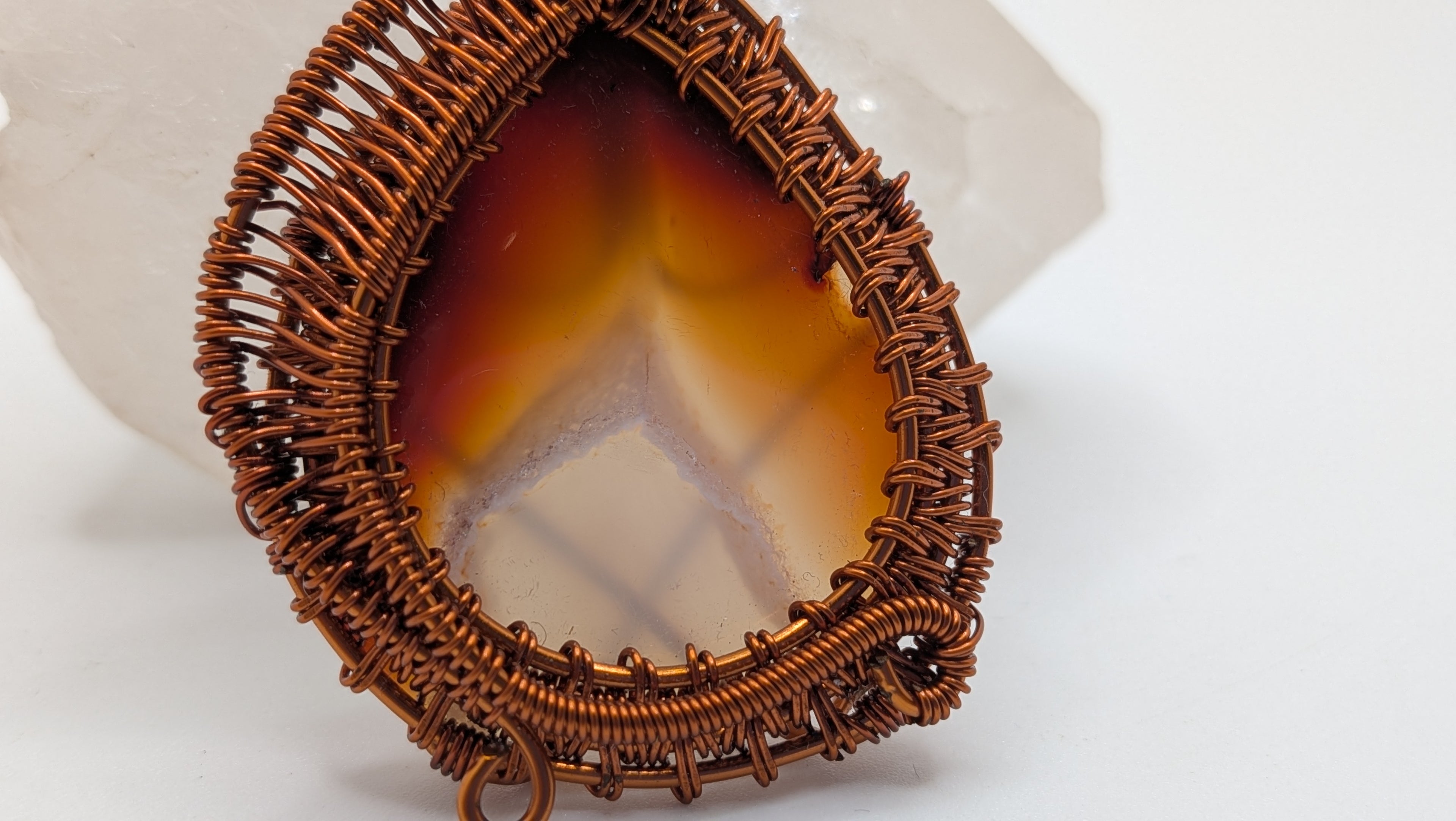 Howl inspired Pear Shaped Carnelian Copper Pendant by Wu-Sah Designs