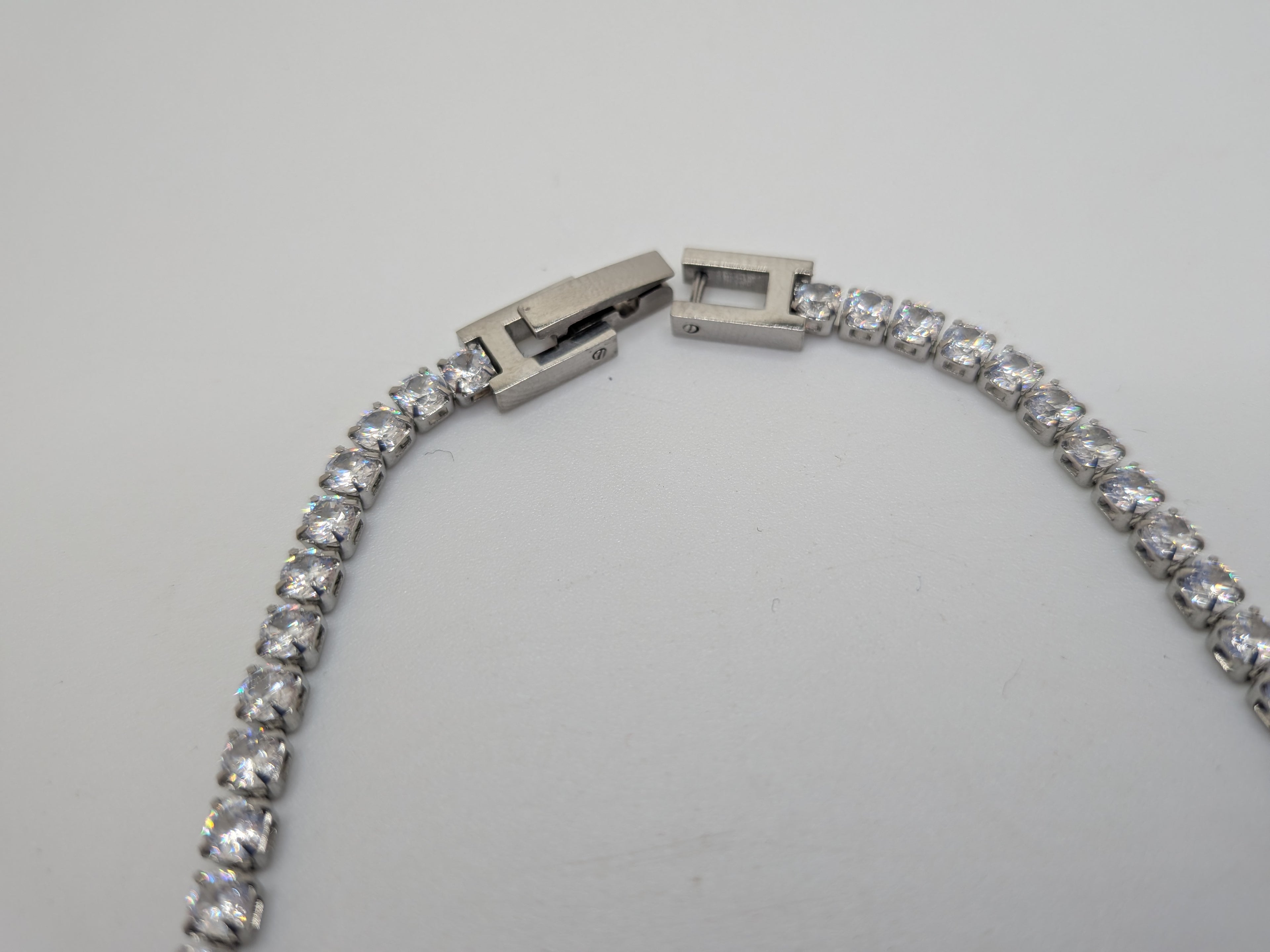 18 inches Stainless Steel CZ Tennis Necklace $55