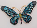 Midnight Blue Butterfly Rhinestone Brooch — $25
