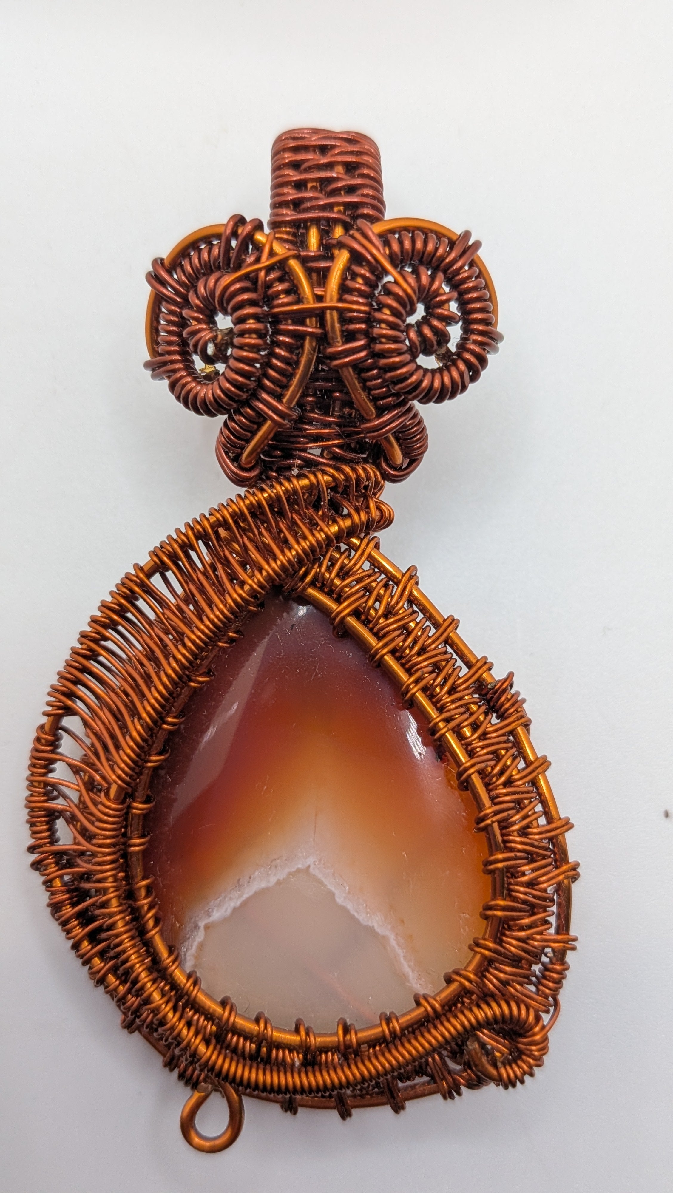 Howl inspired Pear Shaped Carnelian Copper Pendant by Wu-Sah Designs