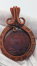 Large Round Shaped Carnelian Copper Pendant by Wu-Sah Designs