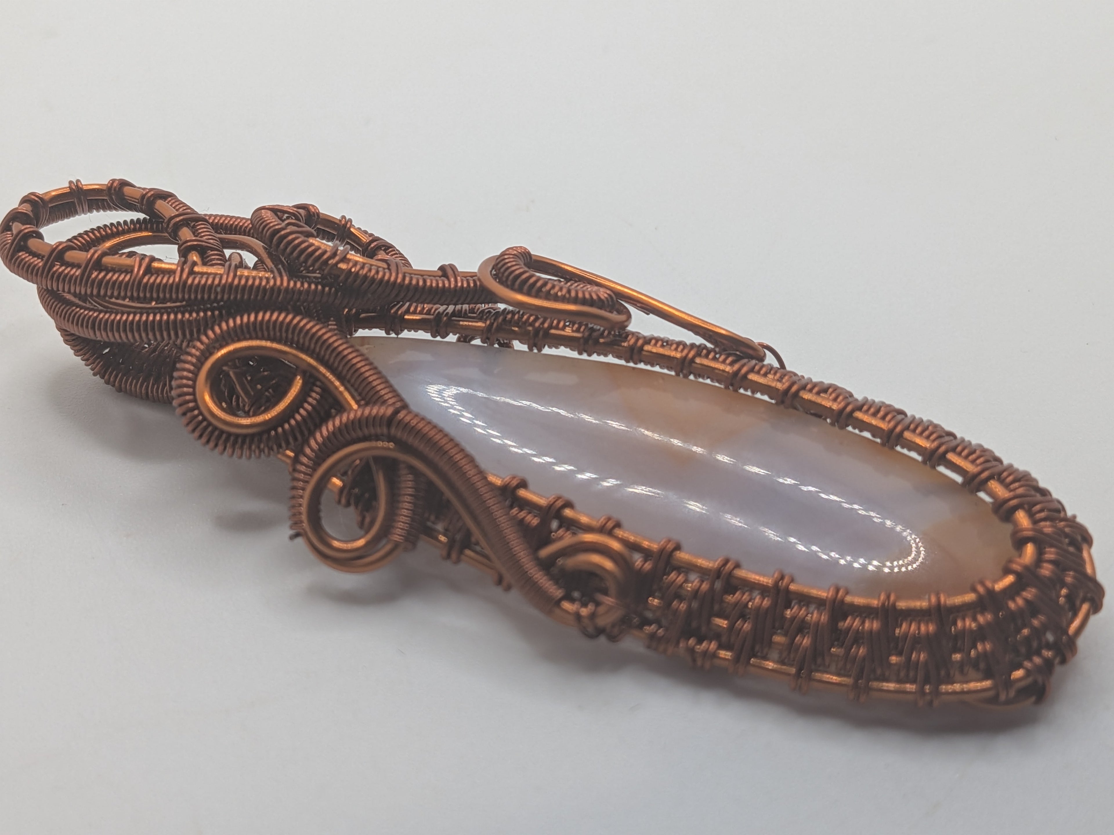 Wusah Designs Natural Agate Pendant in Pure Copper $95
