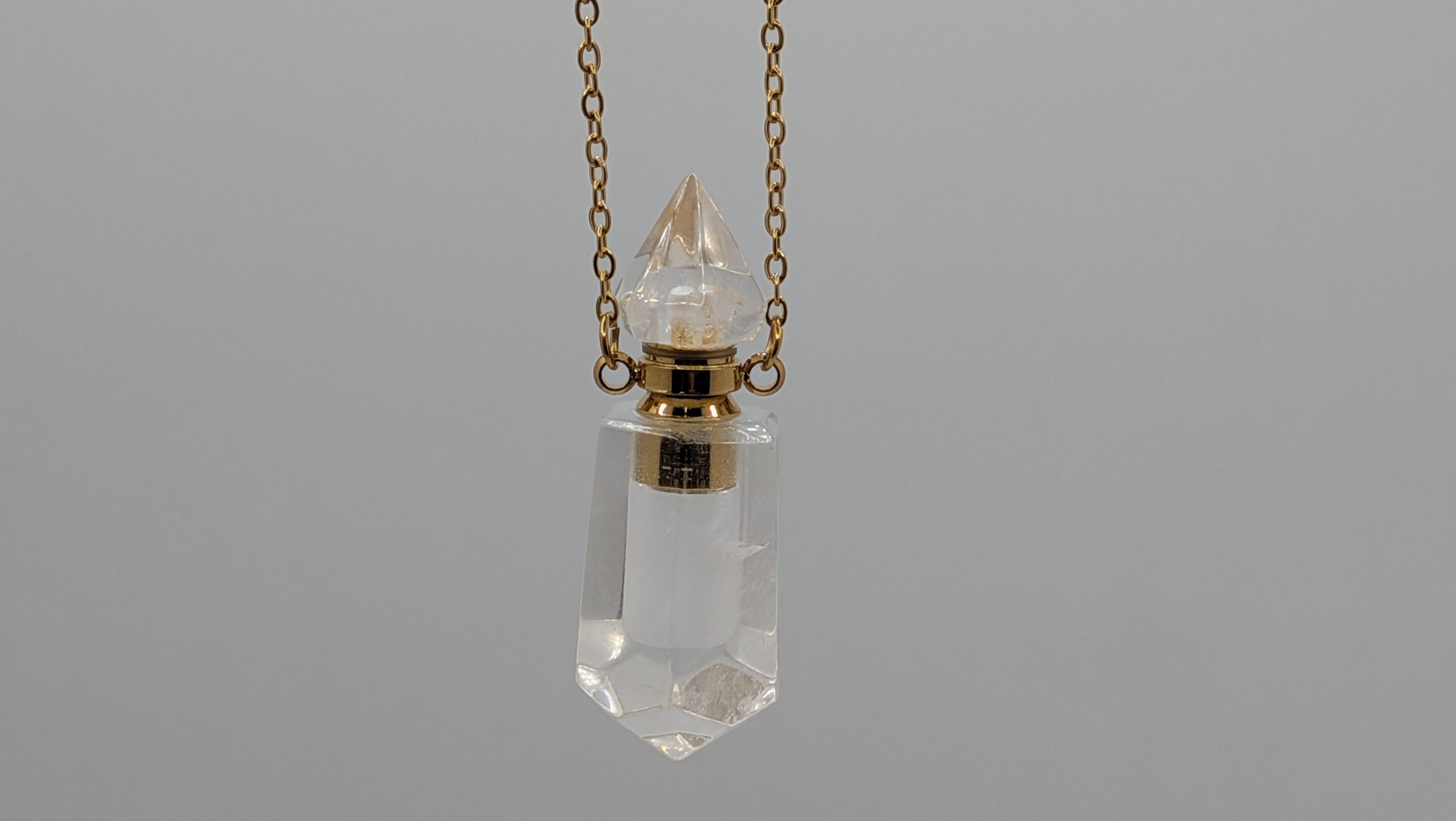 White Quartz Perfume Bottle Geometric