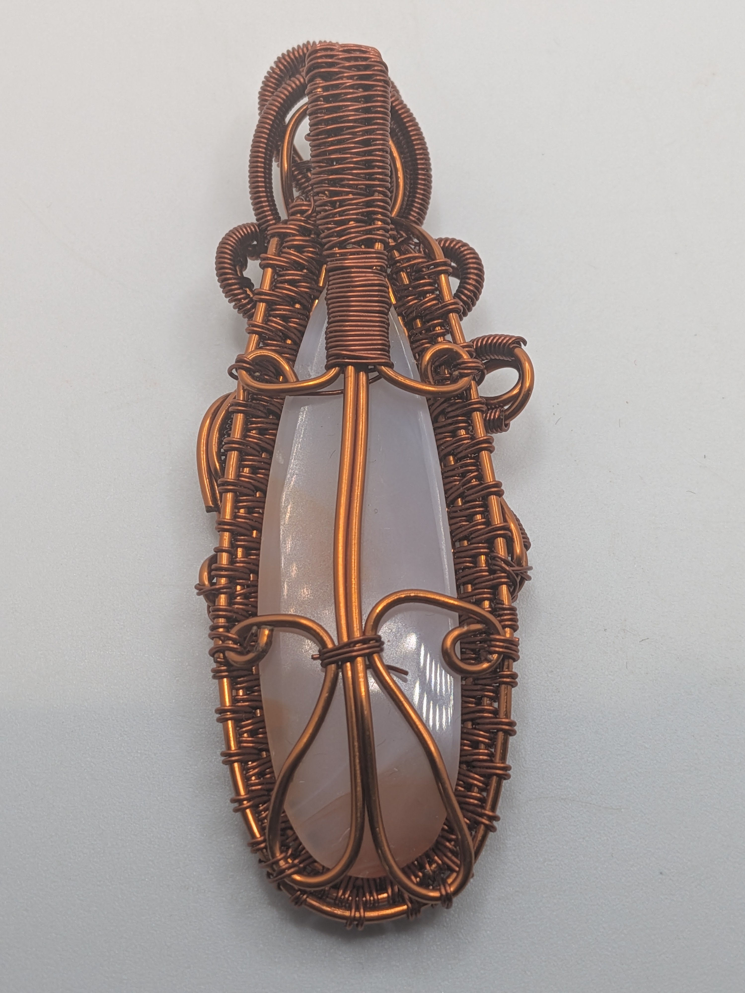 Wusah Designs Natural Agate Pendant in Pure Copper $95