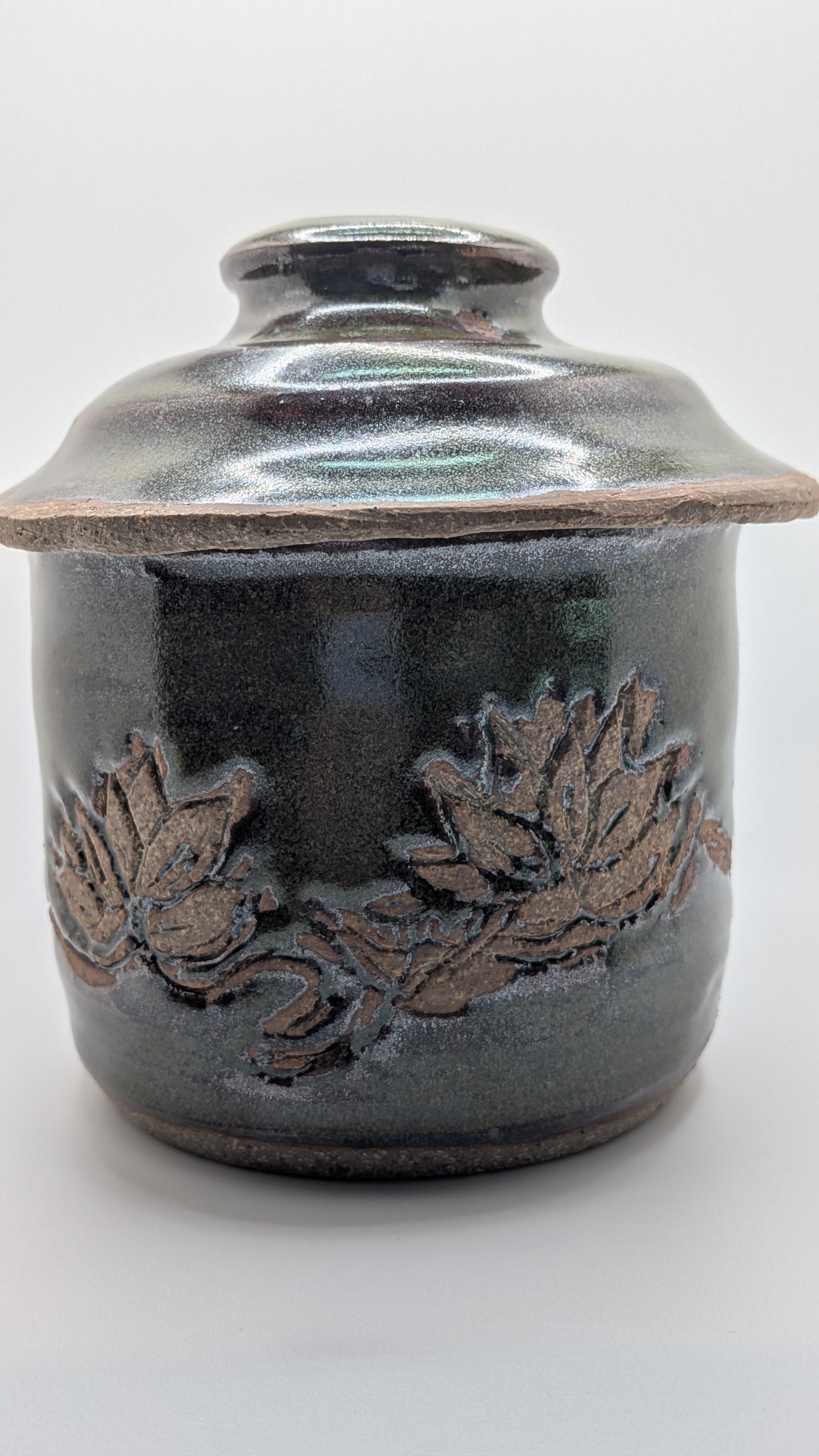 Ceramic Lotus Jar with Lid