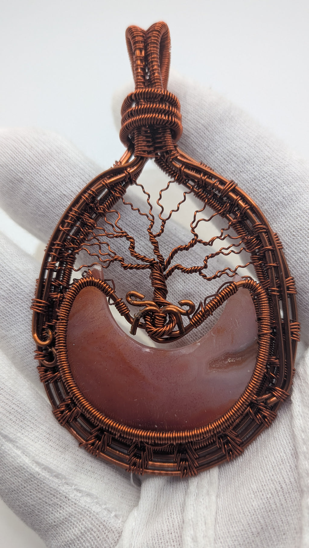 Half Moon Shaped Carnelian Family Tree by Wu-Sah Designs