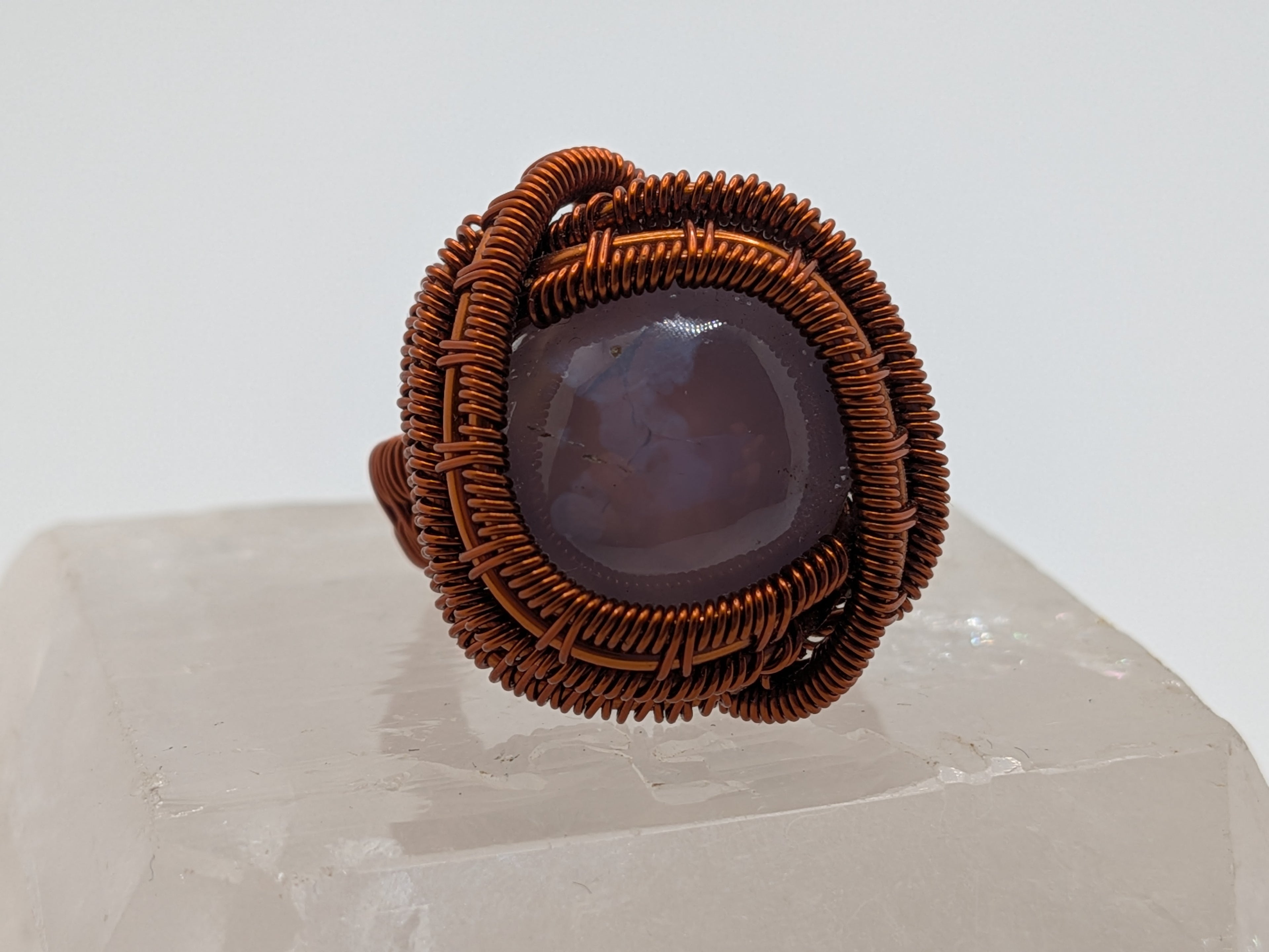 WuSah Designs Lavender Chalcedony & Copper Ring Price: $77