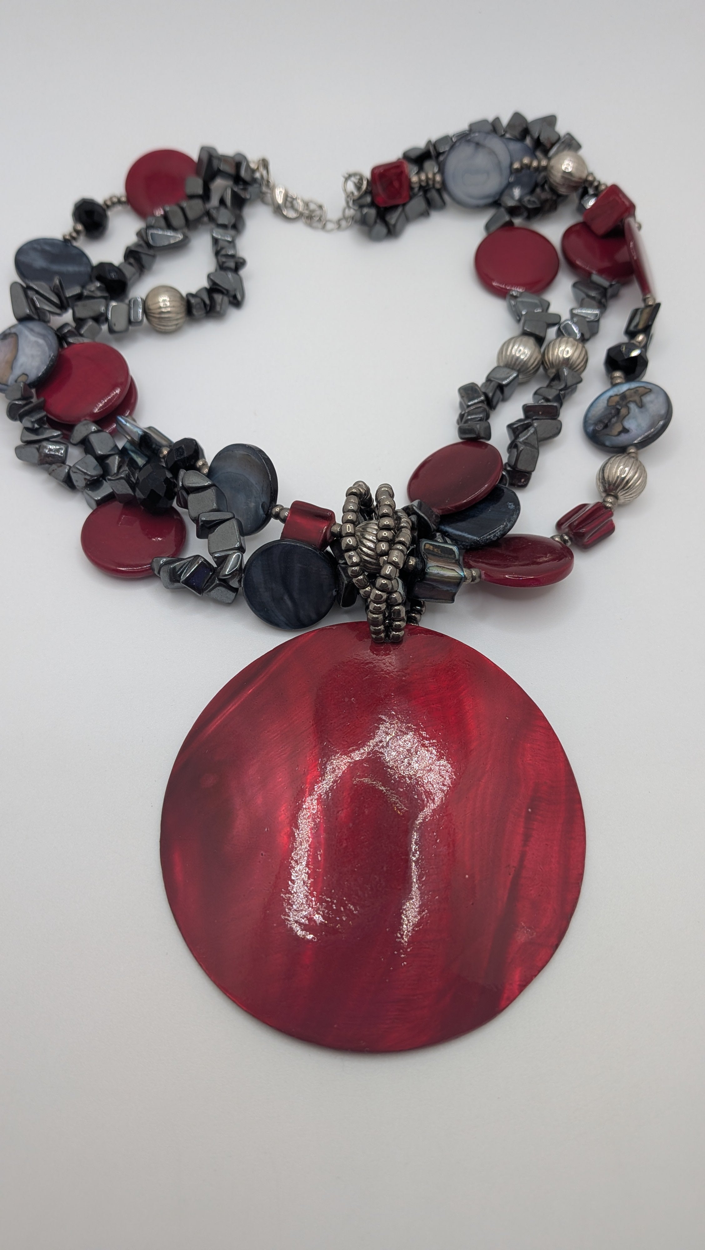 Circular Crimson Statement Necklace