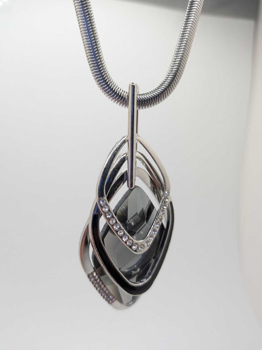 Rhinestones and Silver/ Alloy necklace $55