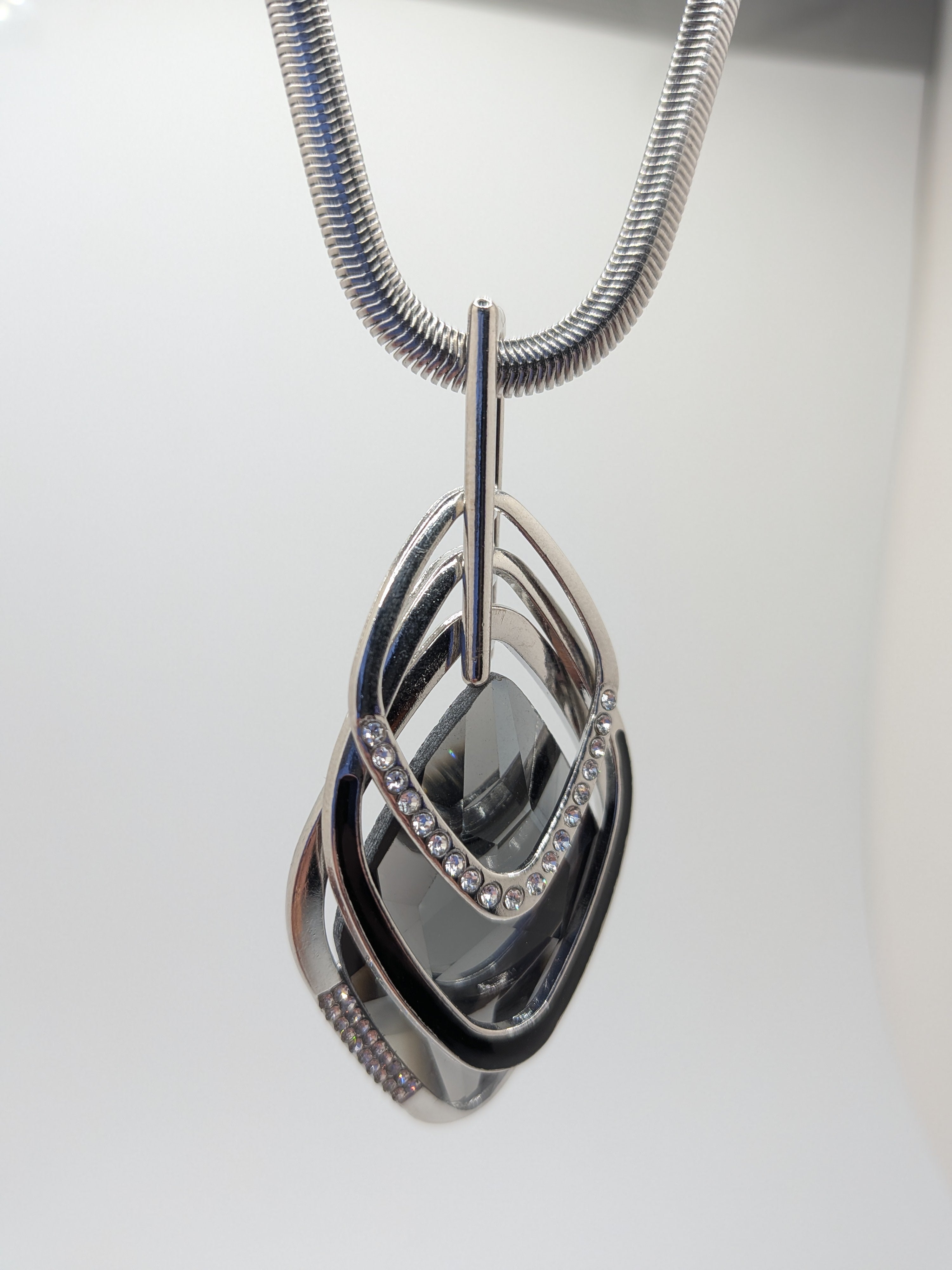 Rhinestones and Silver/ Alloy necklace $55