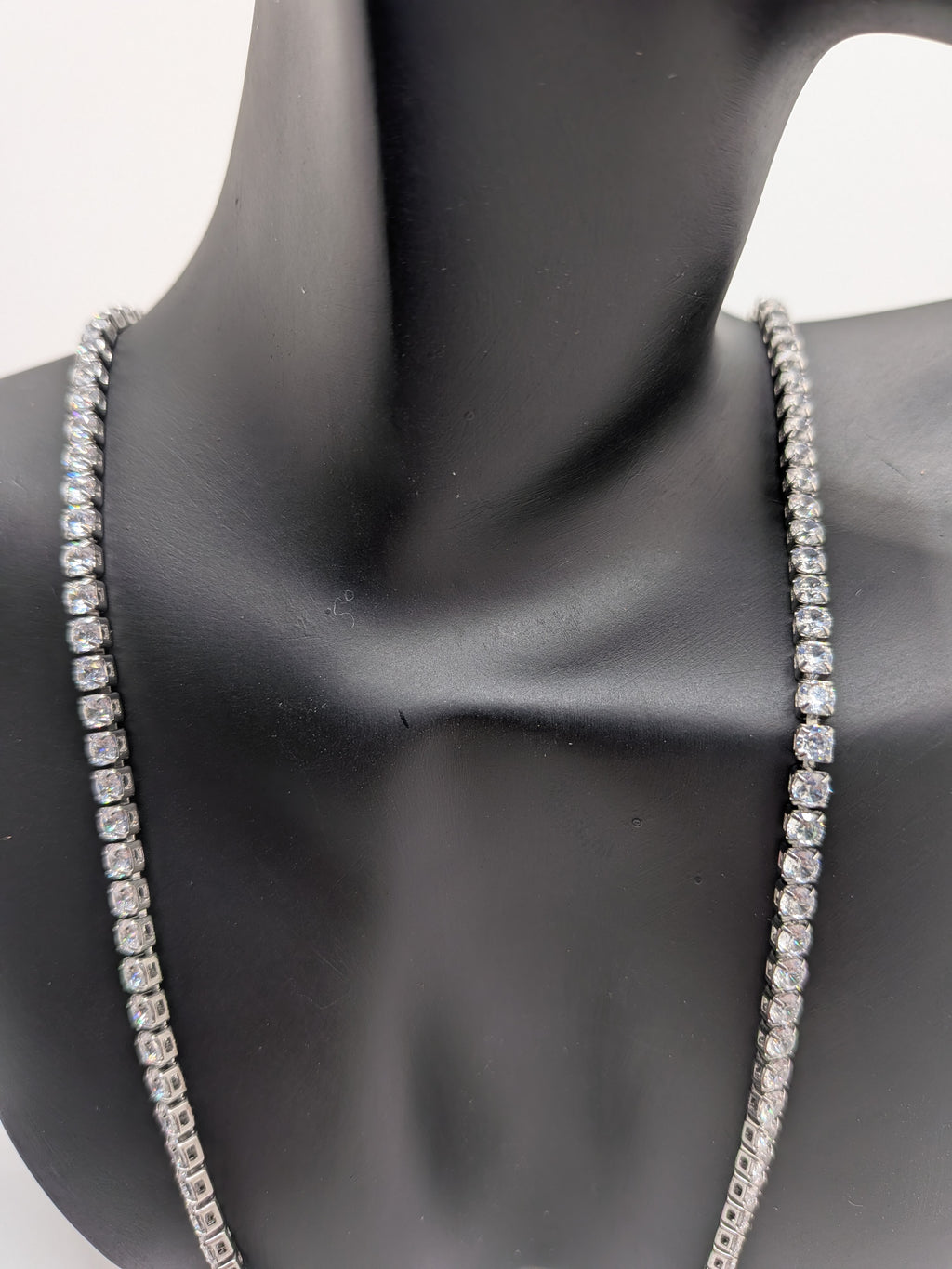 18 inches Stainless Steel CZ Tennis Necklace $55