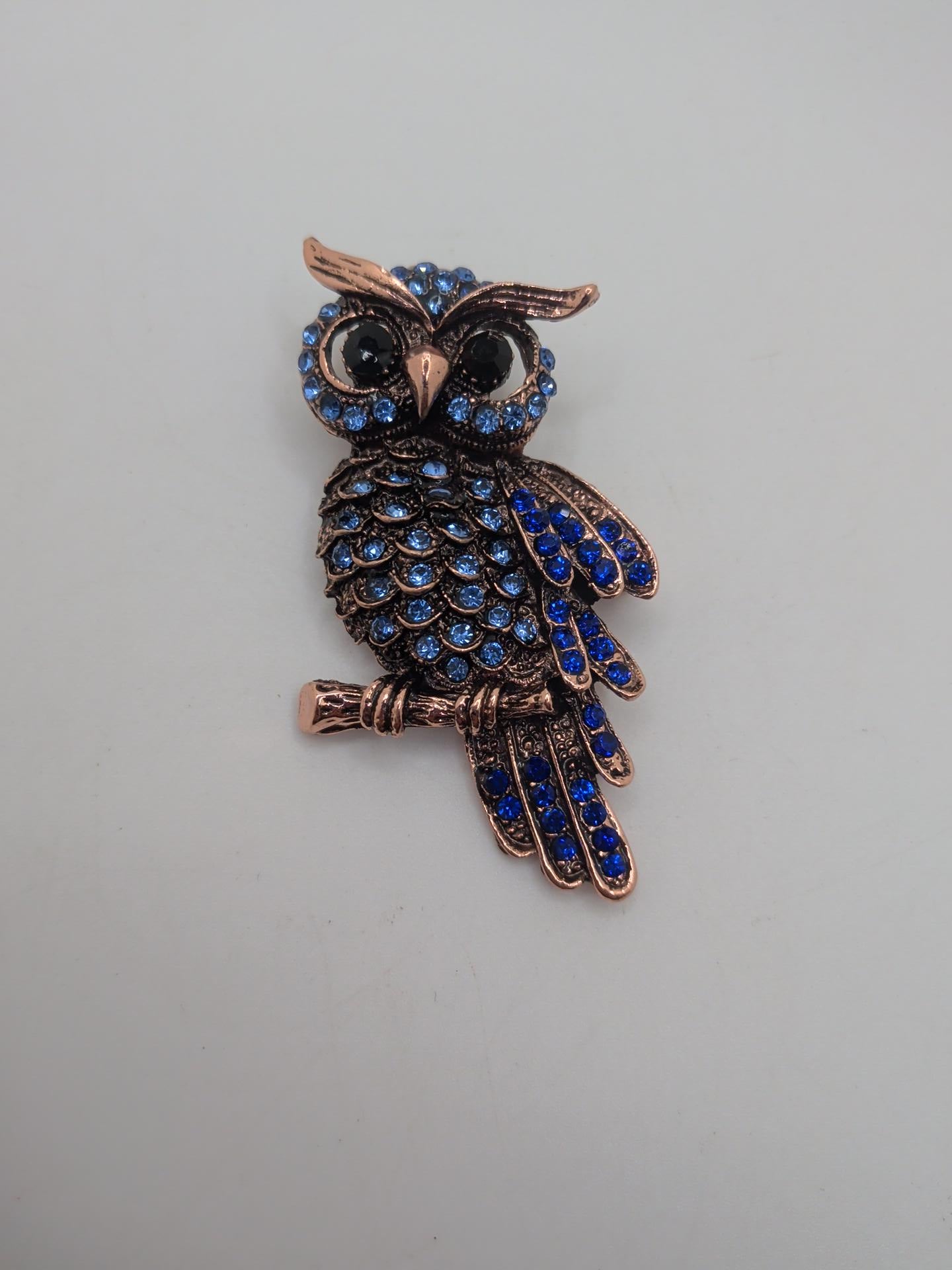 Midnight Owl Rhinestone Brooch — $25