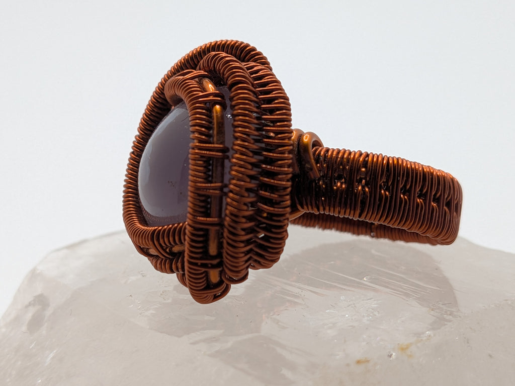 WuSah Designs Lavender Chalcedony & Copper Ring Price: $77