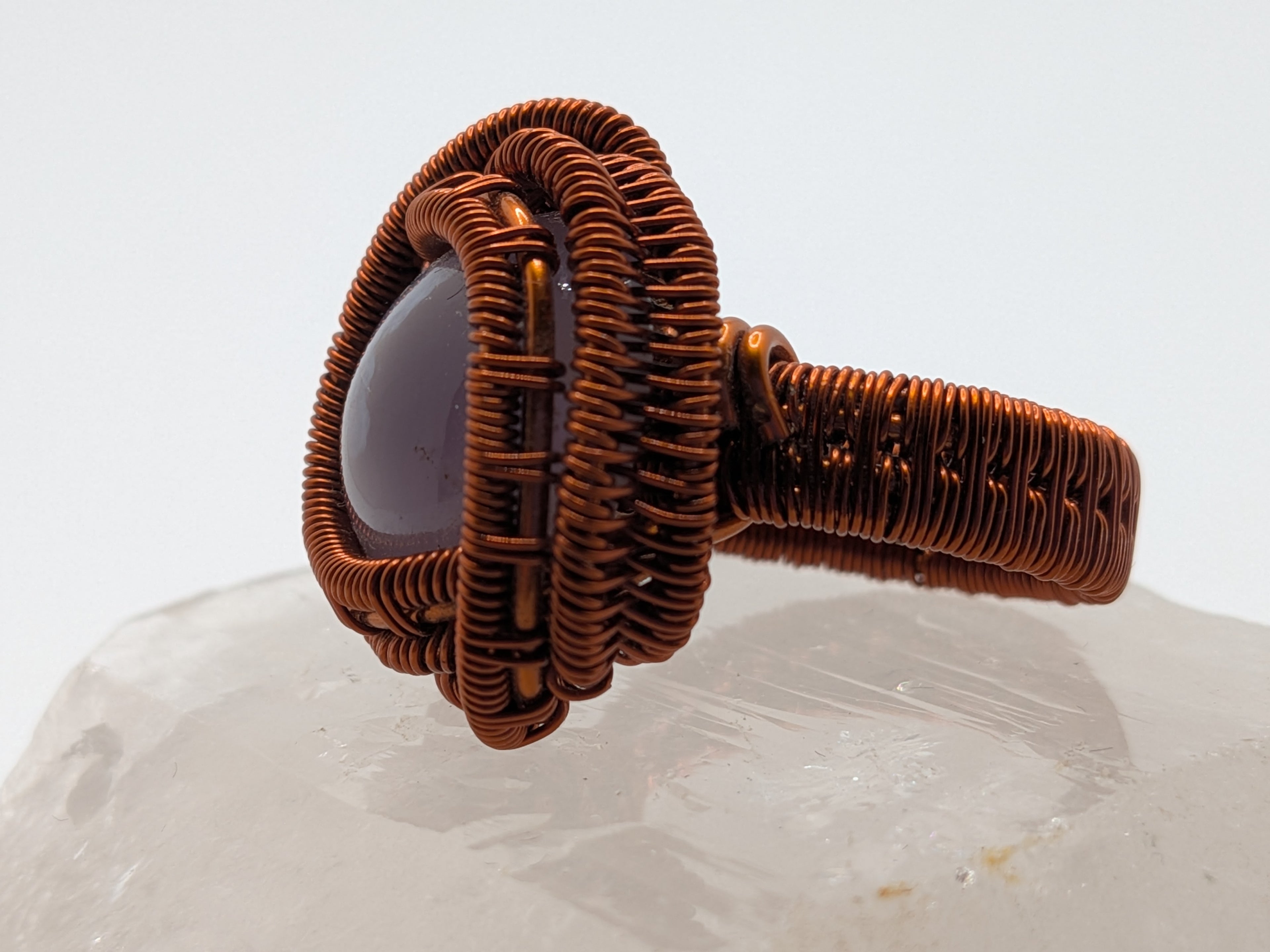 WuSah Designs Lavender Chalcedony & Copper Ring Price: $77