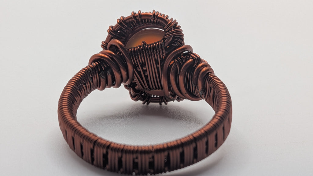 Wu-Sah Designs Pure Copper and Carnelian Stone Ring