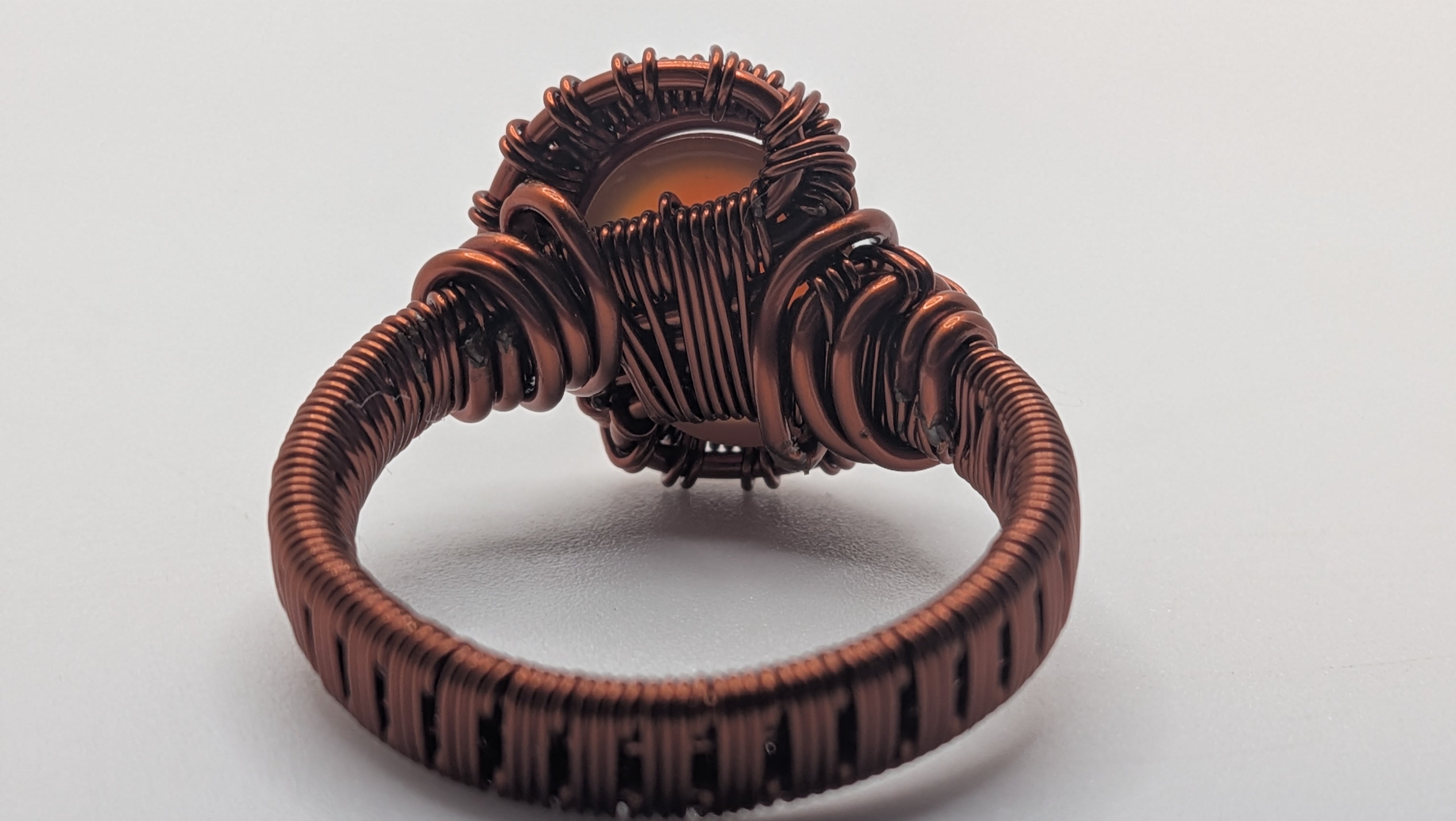 Wu-Sah Designs Pure Copper and Carnelian Stone Ring