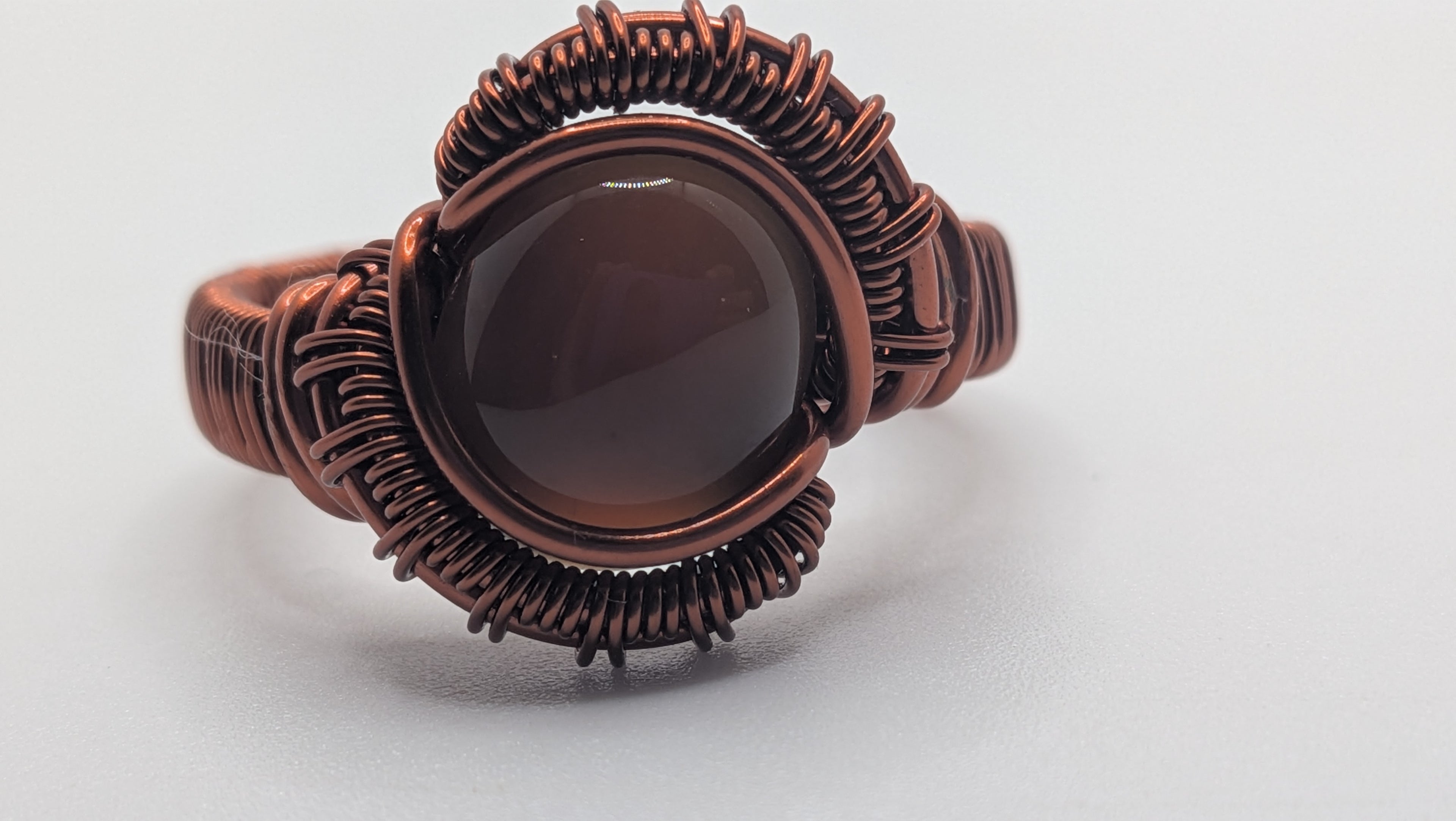 Wu-Sah Designs Pure Copper and Carnelian Stone Ring