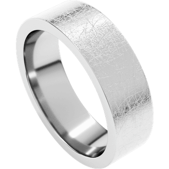 Sterling Silver Comfort Fit Standard Weight Flat Band with Ice Finish Gaby and Joseph