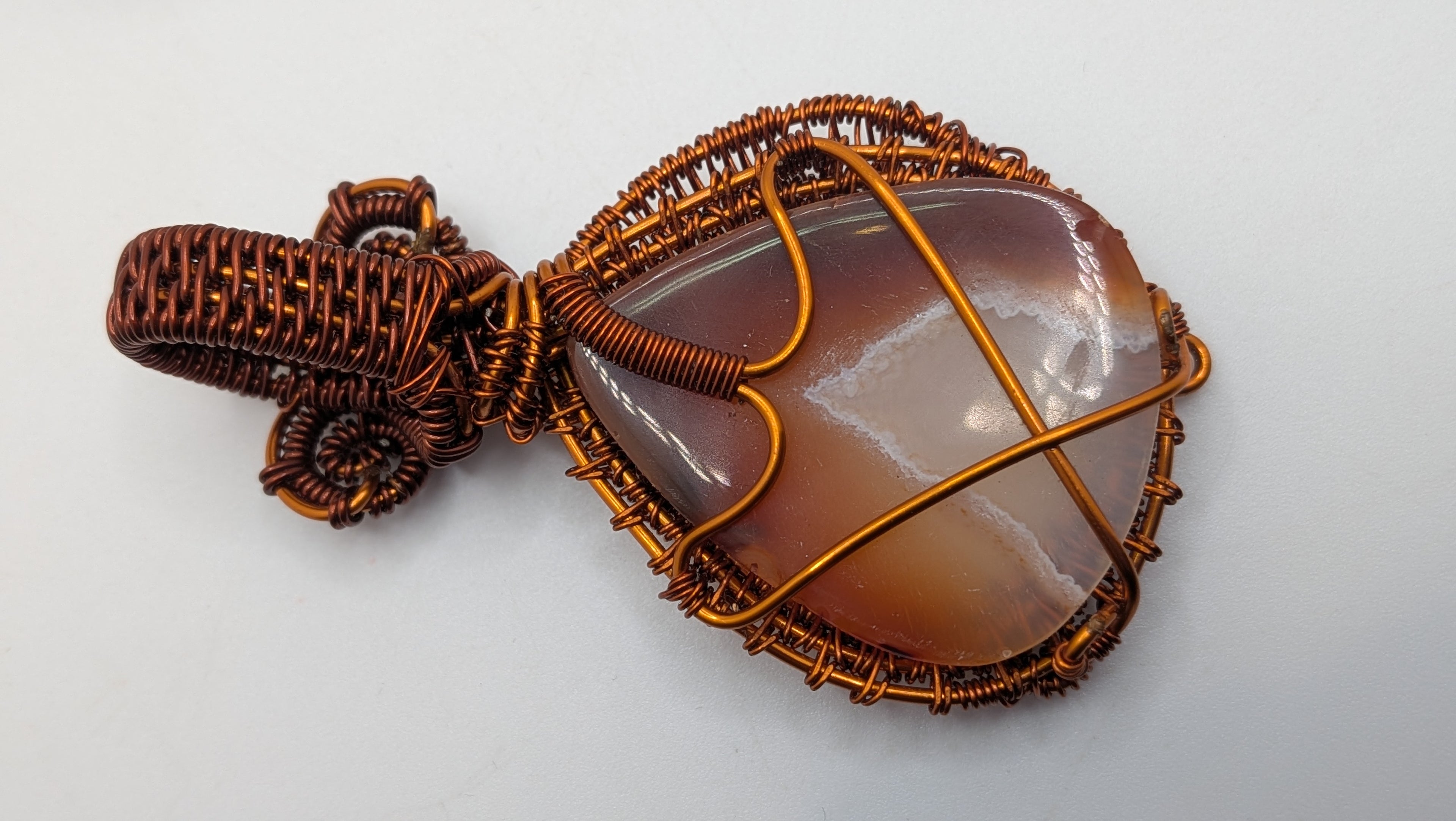 Howl inspired Pear Shaped Carnelian Copper Pendant by Wu-Sah Designs