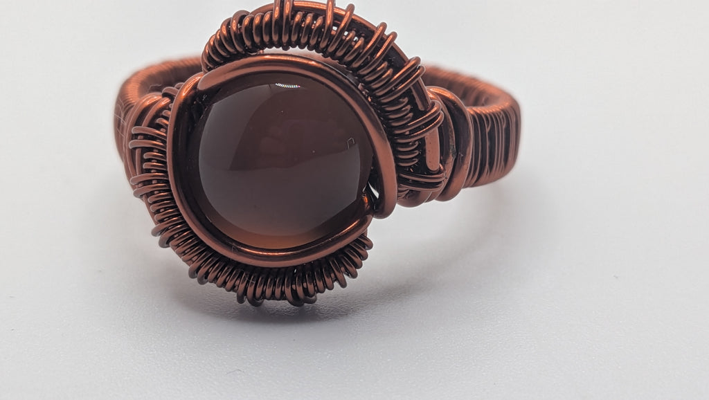 Wu-Sah Designs Pure Copper and Carnelian Stone Ring