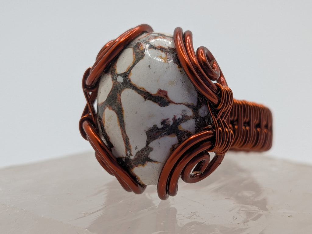 Wusah Handwrapped White Jasper Ring $70