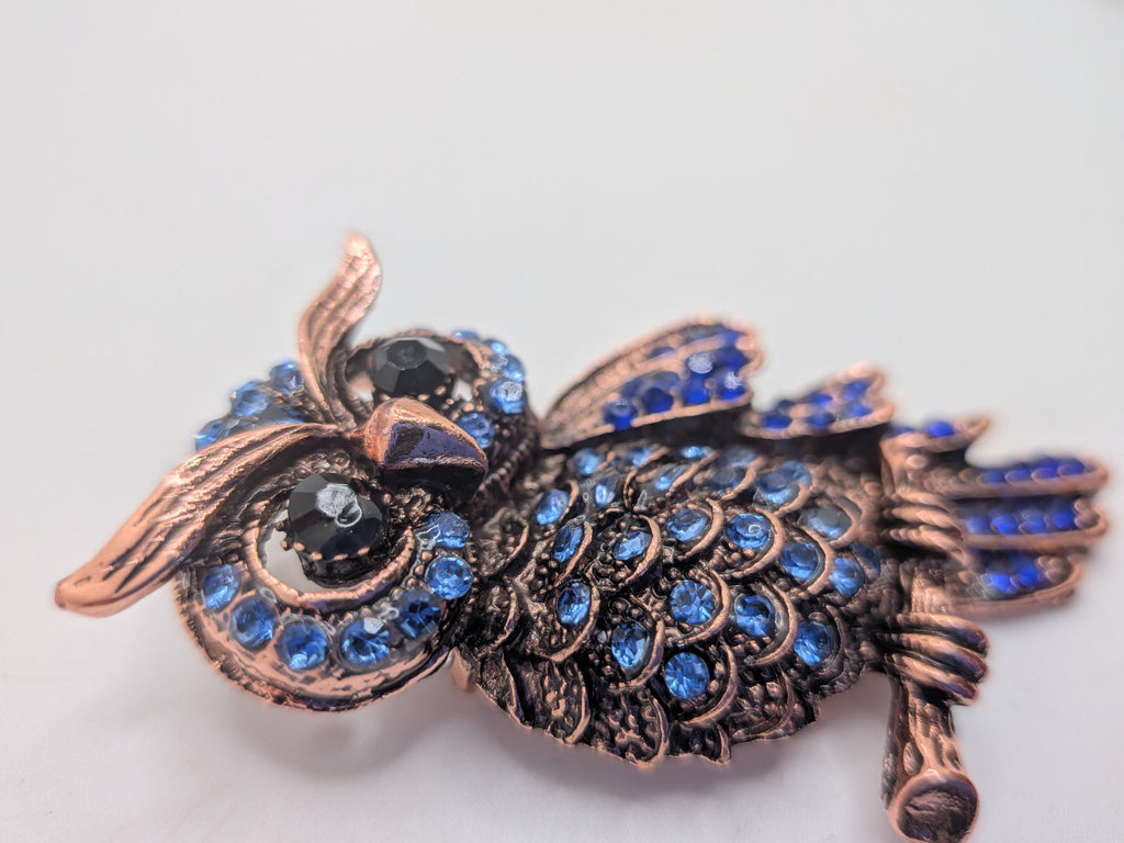 Midnight Owl Rhinestone Brooch — $25