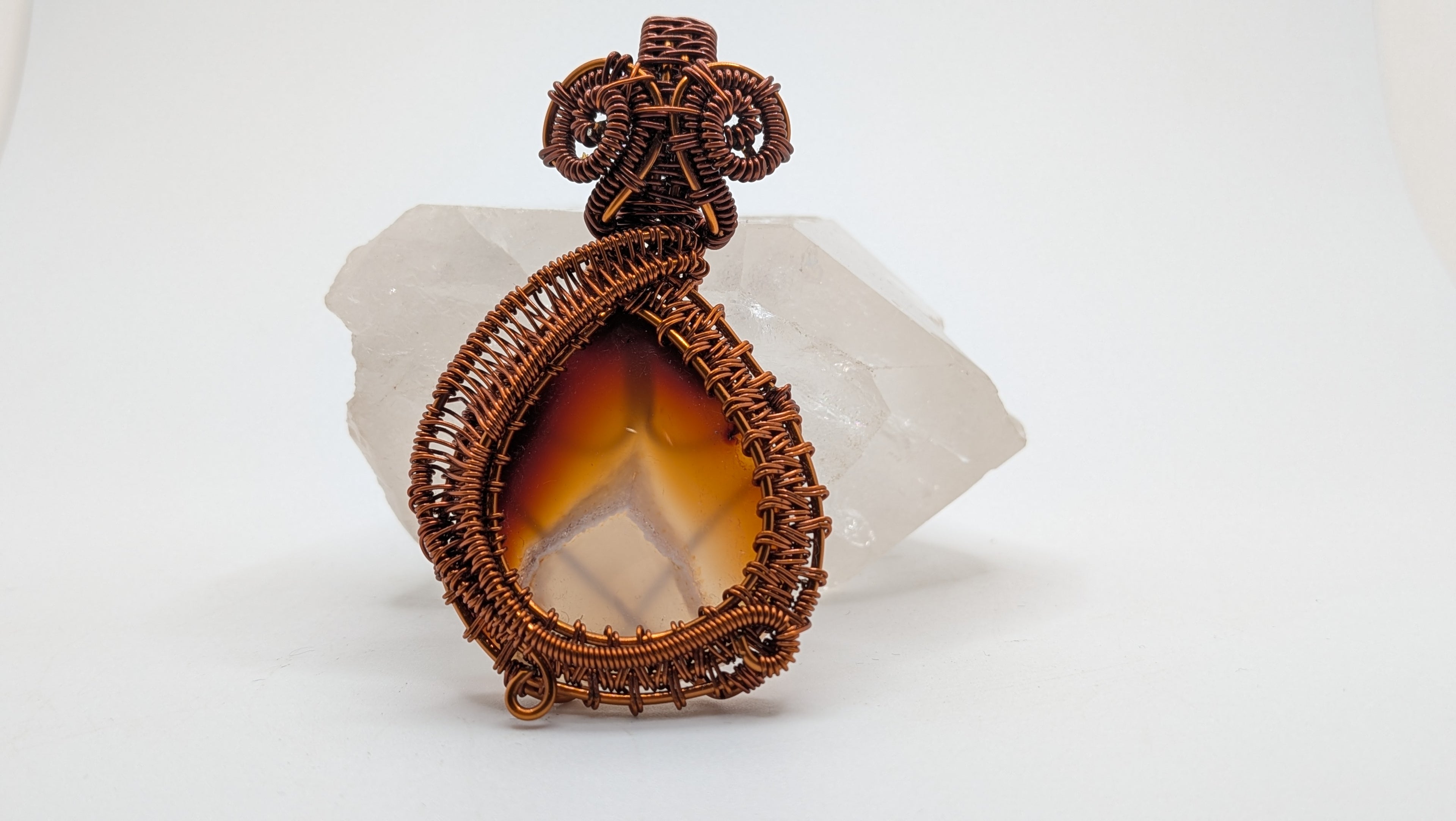 Howl inspired Pear Shaped Carnelian Copper Pendant by Wu-Sah Designs