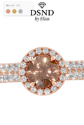 Bourbon Inspired 10 K Rose Gold Lab Brown Diamond Engagement Ring
