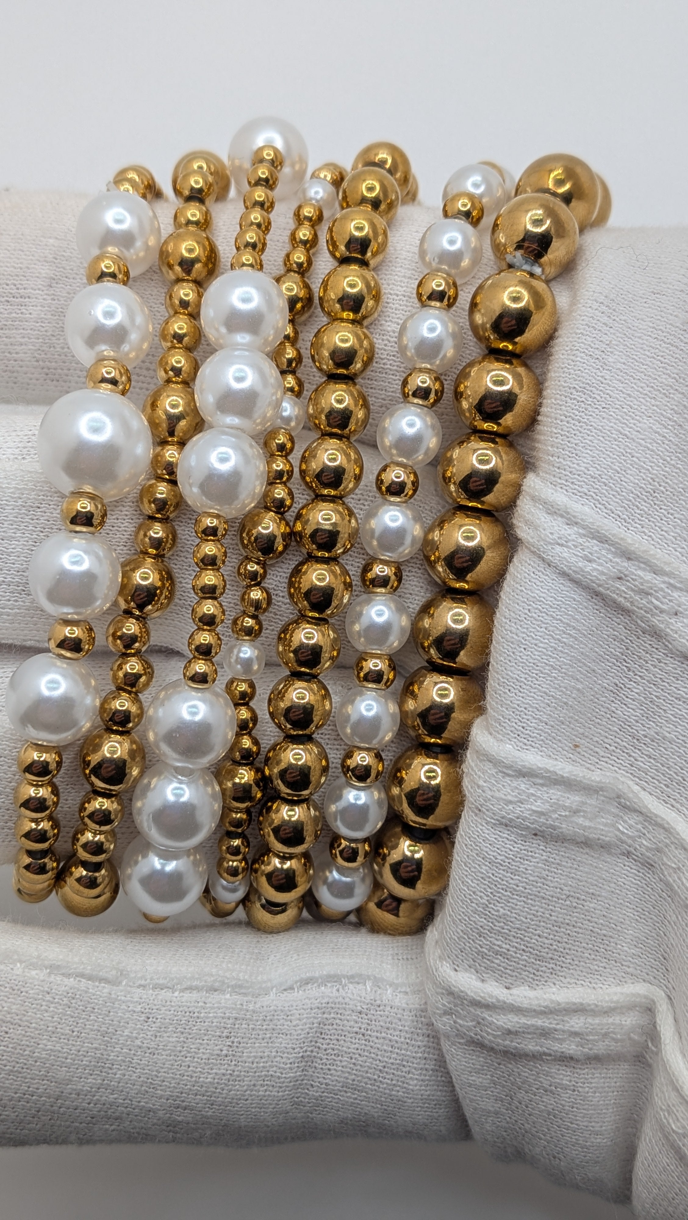 18K Gold-Plated Stainless Steel Stretch Beads