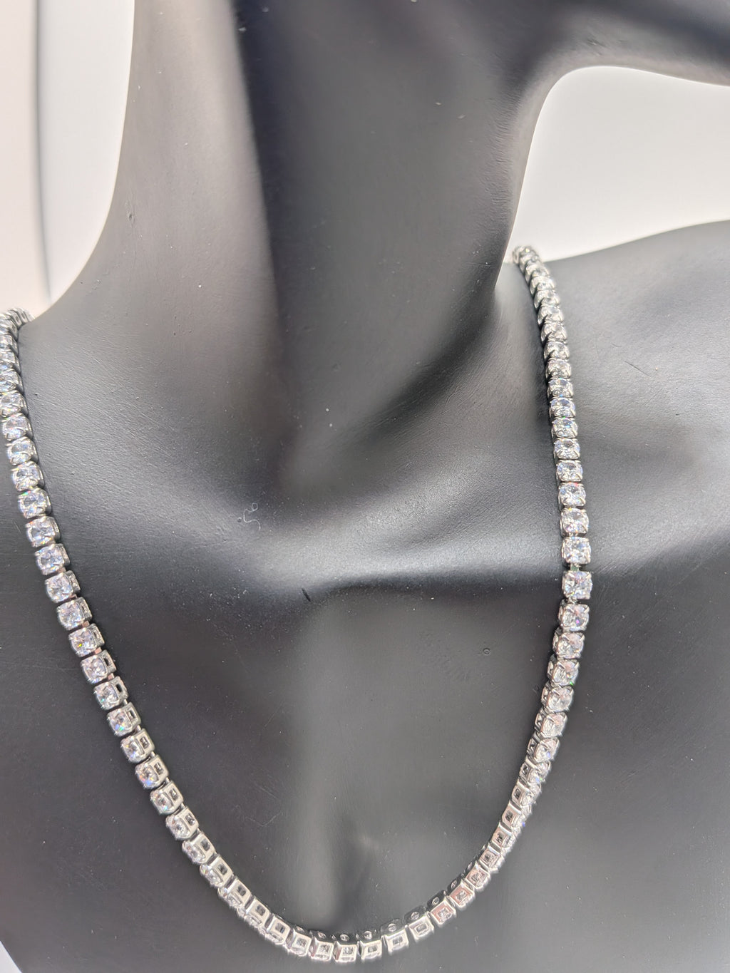 18 inches Stainless Steel CZ Tennis Necklace $55