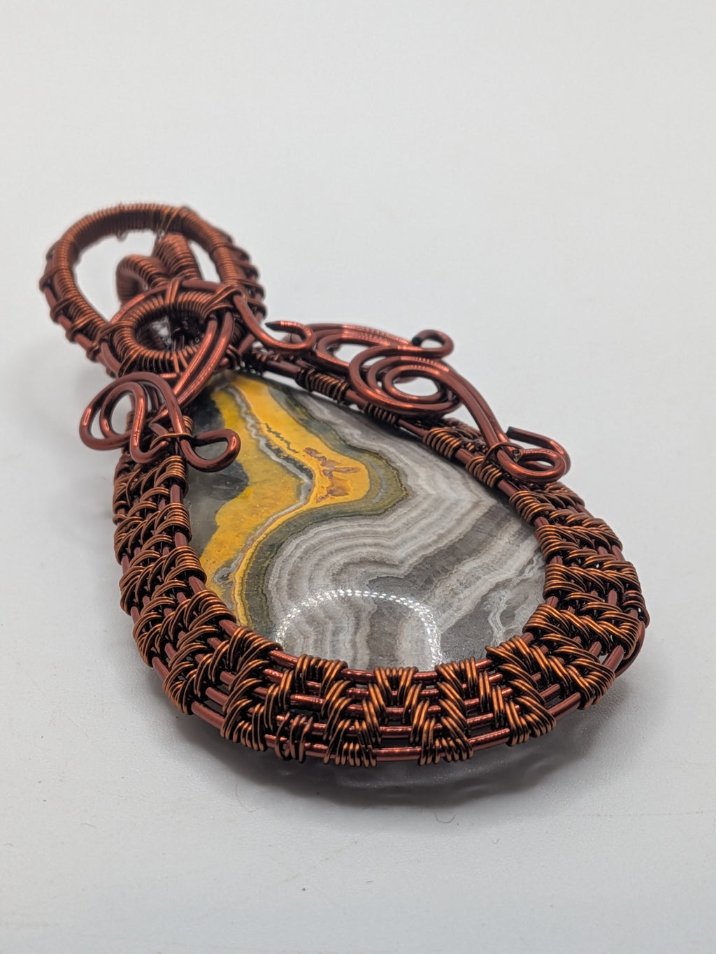 Wusah Designs Bumblebee Jasper Pendant – Pure Copper Wrapped $125