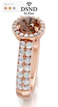Bourbon Inspired 14 K Rose Gold Lab Brown Diamond Engagement Ring