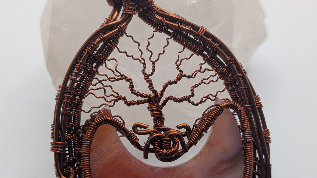 Half Moon Shaped Carnelian Family Tree by Wu-Sah Designs