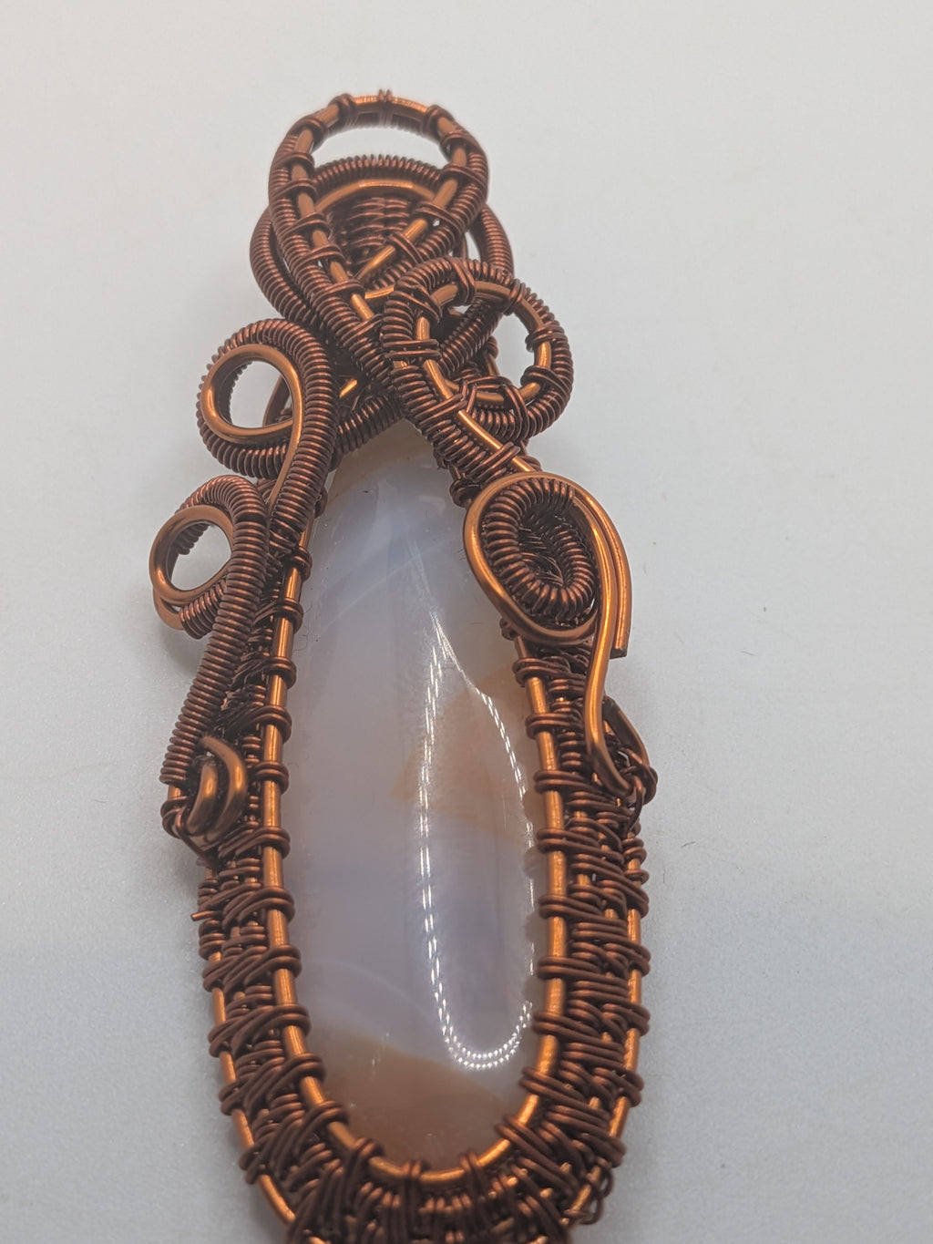Wusah Designs Natural Agate Pendant in Pure Copper $95
