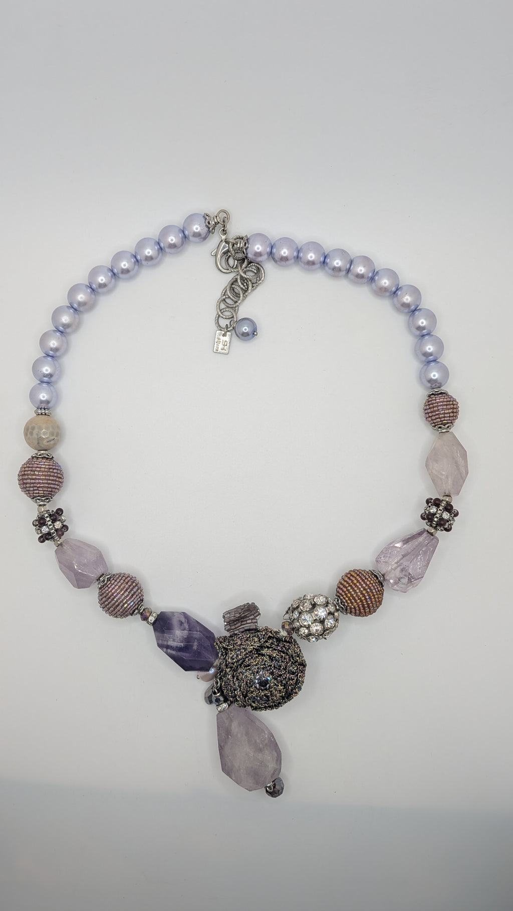 Vintage amethyst and rose quartz necklace