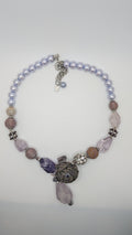 Vintage amethyst and rose quartz necklace