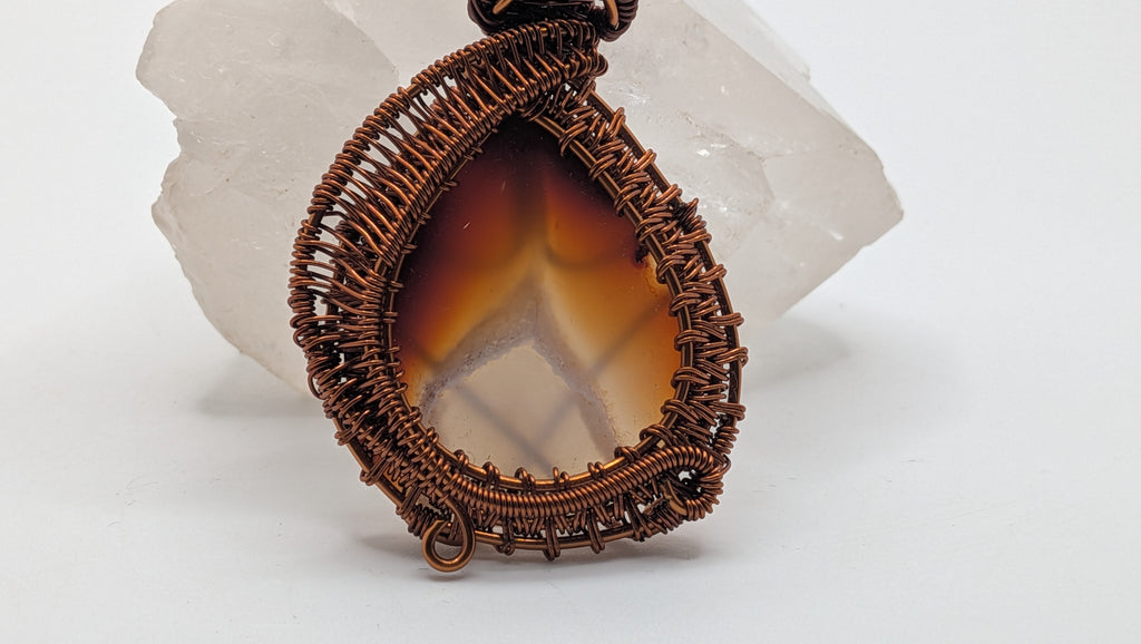 Howl inspired Pear Shaped Carnelian Copper Pendant by Wu-Sah Designs