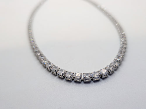 18 inches Stainless Steel CZ Tennis Necklace $55