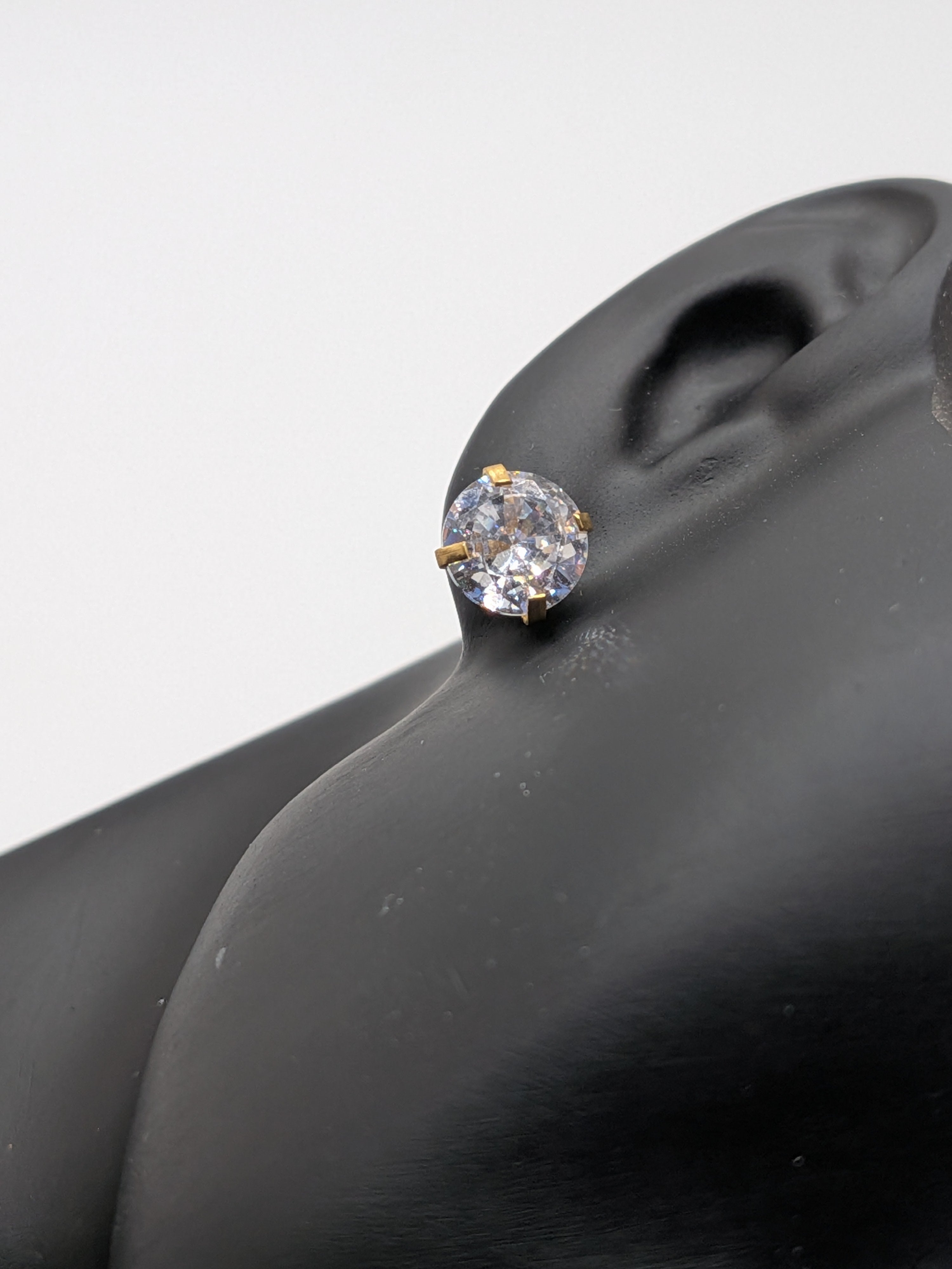 Solitaire CZ Stud Earrings large