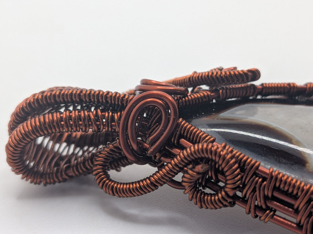 Wusah Designs Agate Pendant in Pure Copper $125