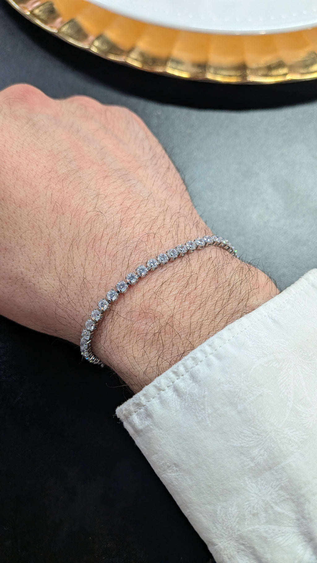 Stainless Steel CZ Tennis Bracelet