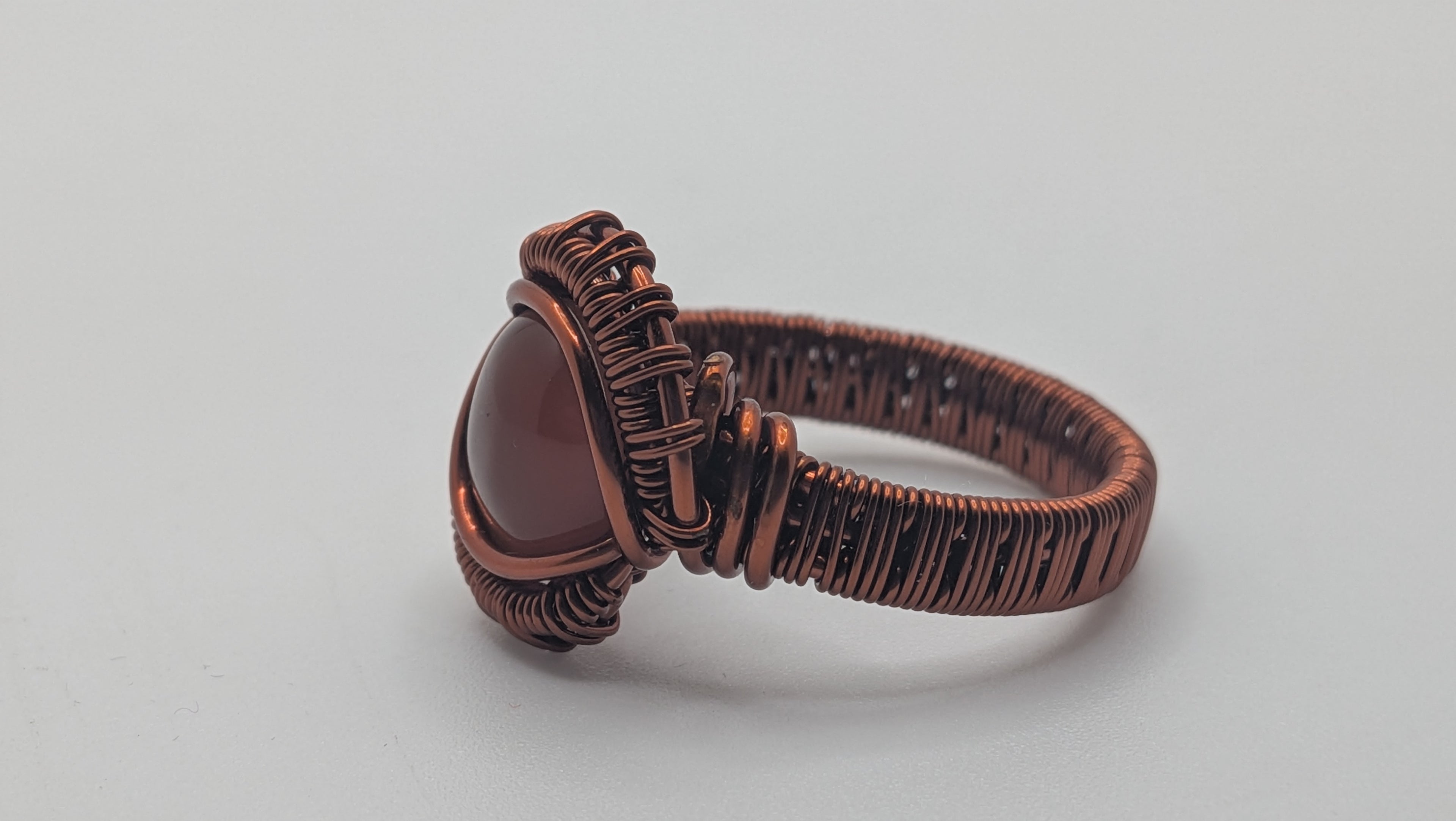Wu-Sah Designs Pure Copper and Carnelian Stone Ring