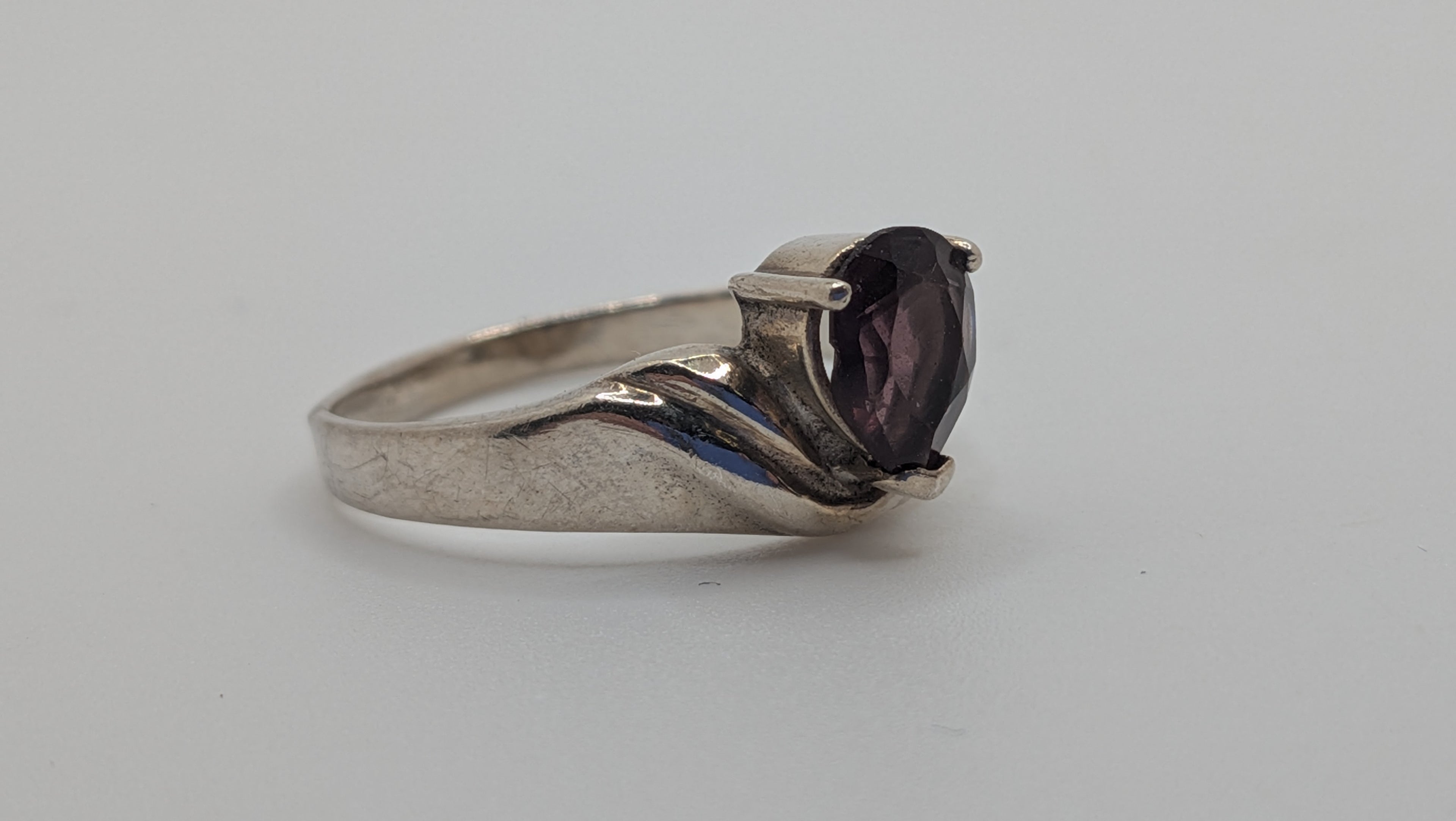Sterling Silver Amethyst Ring Size 9